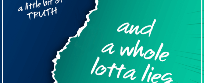 blue and green background with wording